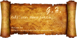 Gózon Henrietta névjegykártya
